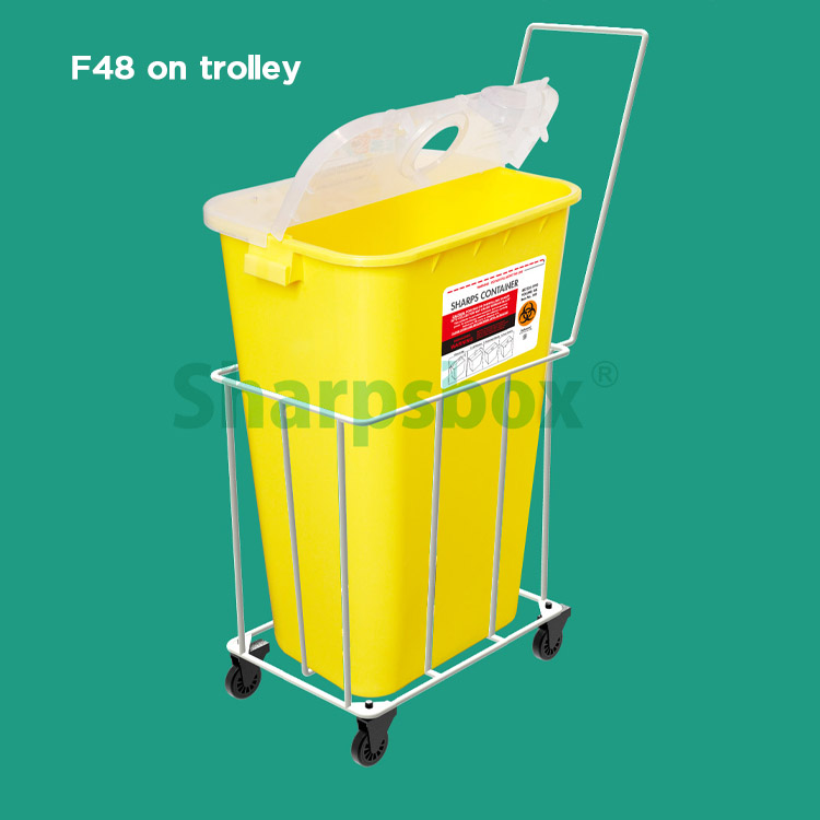 SharpsBox Brand Sharp Container Trolley, Cart for Sharp Container